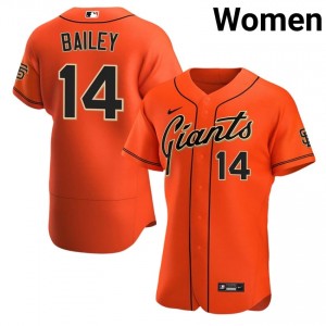 Women Patrick Bailey #14 Orange Stitched Jersey | SF Pro-Grade Baseball Gear 68225647