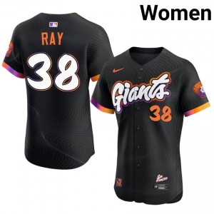 #38 Robbie Ray Gameday Women Baseball Jersey | SF Giants Anthracite Fan Gear 75757817