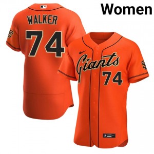 Women Ryan Walker #74 Orange Stitched Jersey | SF Pro-Grade Baseball Gear 44805475