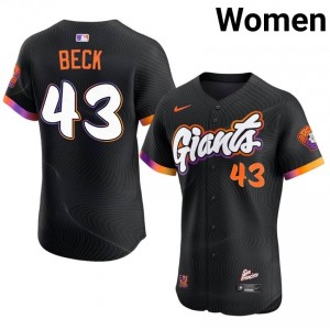 Gameday Tristan Beck #43 Anthracite Baseball Sewn Jersey | Giants Women Collection Edition 52935208