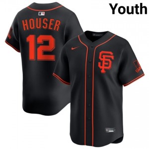 Licensed Adrian Houser #12 Black Baseball Sewn Jersey | Giants Youth Collection Edition 95517666