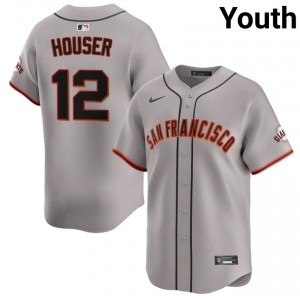 Classic Adrian Houser #12 Gray Baseball Embroidery Jersey | Giants Youth Collection Edition 76090464