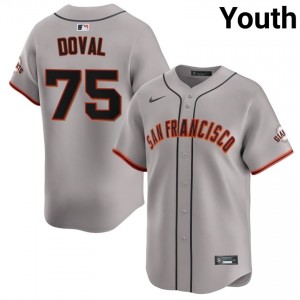 Youth Camilo Doval #75 Gray Embroidery Jersey | SF Classic Baseball Gear 76202568