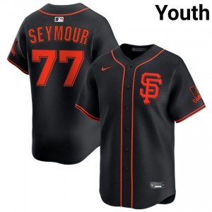 Carson Seymour #77 San Francisco Baseball Jersey | Licensed Youth Black Stitch Edition 25067692