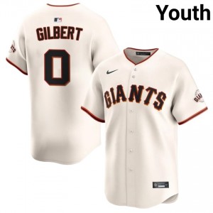Professional Drew Gilbert #0 Cream Baseball Embroidery Jersey | Giants Youth Collection Edition 80561137