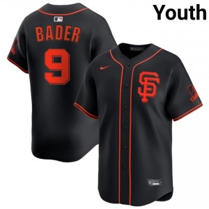 Black Harrison Bader #9 San Francisco Giants Baseball Stitch Jersey | Licensed Youth Fit 40385749