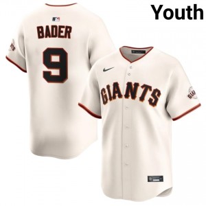 Youth Harrison Bader #9 Cream Embroidery Jersey | SF Professional Baseball Gear 87221077