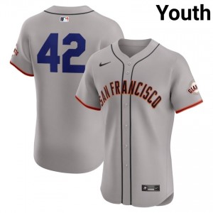 Gray Jackie Robinson Day #42 San Francisco Giants Baseball Stitched Jersey | Authentic Youth Fit 73493238
