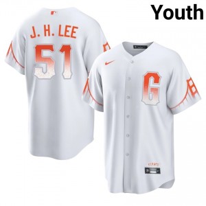 Youth Jung Hoo Lee #51 White City Connect Stitched Jersey | SF Durable Baseball Gear 93687371