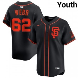 Youth Logan Webb #62 Black Sewn Jersey | SF Licensed Baseball Gear 71982742