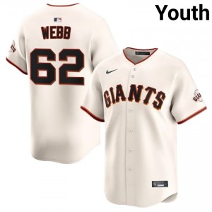 #62 Logan Webb Professional Youth Baseball Jersey | SF Giants Cream Fan Gear 58725722