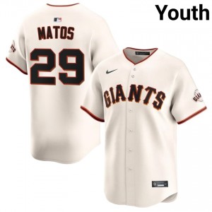 Youth Luis Matos #29 Cream Embroidery Jersey | SF Professional Baseball Gear 21347949