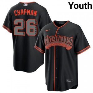 Officially Licensed Matt Chapman #26 Black Alternate Baseball Sewn Jersey | Giants Youth Collection Edition 21616504