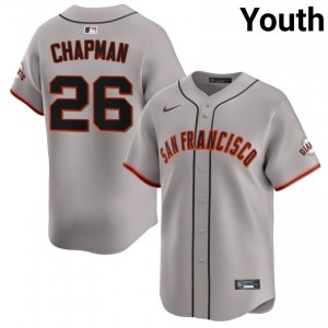 Gray Matt Chapman #26 San Francisco Giants Baseball Embroidery Jersey | Classic Youth Fit 16991337