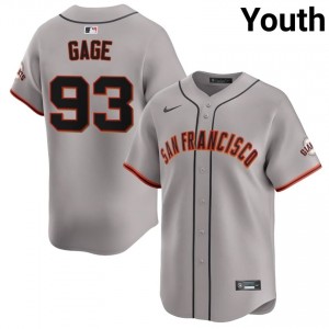 #93 Matt Gage Classic Youth Baseball Jersey | SF Giants Gray Fan Gear 26154065