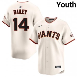 Youth Patrick Bailey #14 Cream Embroidery Jersey | SF Professional Baseball Gear 84000746