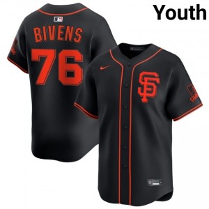 Licensed Spencer Bivens #76 Black Baseball Sewn Jersey | Giants Youth Collection Edition 68451149