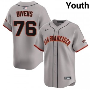 Classic Spencer Bivens #76 Gray Baseball Embroidery Jersey | Giants Youth Collection Edition 89844921