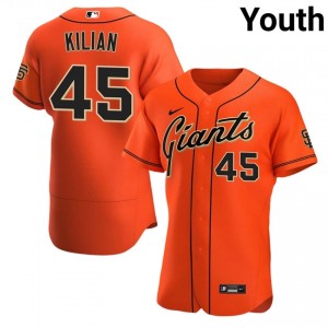#45 Caleb Kilian Authentic Youth Baseball Jersey | SF Giants Orange Fan Gear 23377545