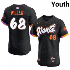 #68 Erik Miller Genuine Youth Baseball Jersey | SF Giants Anthracite Fan Gear 35664399