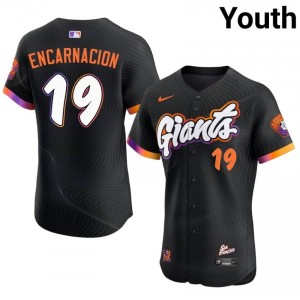 Youth Jerar Encarnacion #19 Anthracite Sewn Jersey | SF Genuine Baseball Gear 72954681
