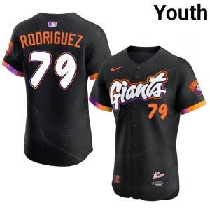 Anthracite Jesus Rodriguez #79 San Francisco Giants Baseball Stitch Jersey | Genuine Youth Fit 64897640