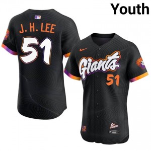 Jung Hoo Lee #51 San Francisco Baseball Jersey | Genuine Youth Anthracite Stitch Edition 83193052