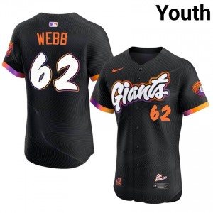 Anthracite Logan Webb #62 San Francisco Giants Baseball Stitch Jersey | Genuine Youth Fit 35232271