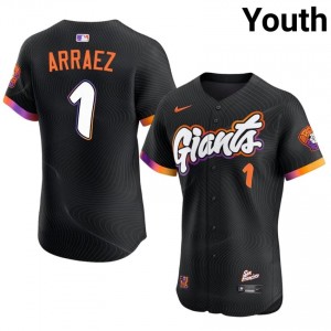 Luis Arraez #1 San Francisco Baseball Jersey | Genuine Youth Anthracite Stitch Edition 25661131