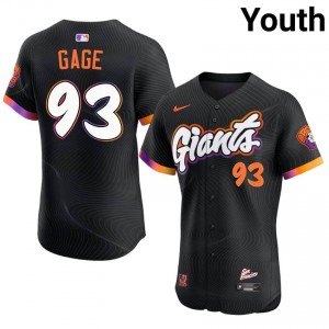 Youth Matt Gage #93 Anthracite Sewn Jersey | SF Genuine Baseball Gear 42820311