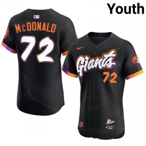 Youth Trevor McDonald #72 Anthracite Sewn Jersey | SF Genuine Baseball Gear 71730277