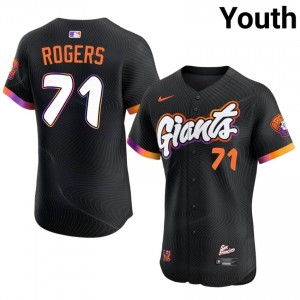 Youth Tyler Rogers #71 Anthracite Sewn Jersey | SF Genuine Baseball Gear 57456713