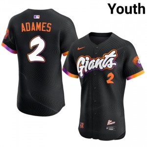 #2 Willy Adames Genuine Youth Baseball Jersey | SF Giants Anthracite Fan Gear 85539186
